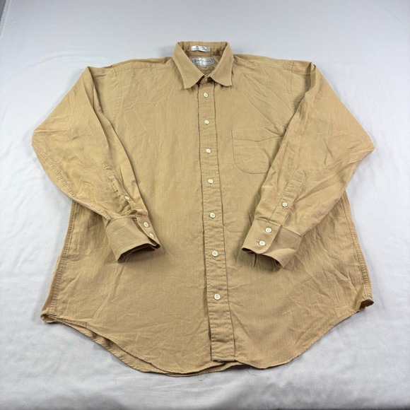 Burberry Other - Vintage Burberrys Shirt Mens 16 34 Brown Button Up Long Sleeve Cotton USA Made
